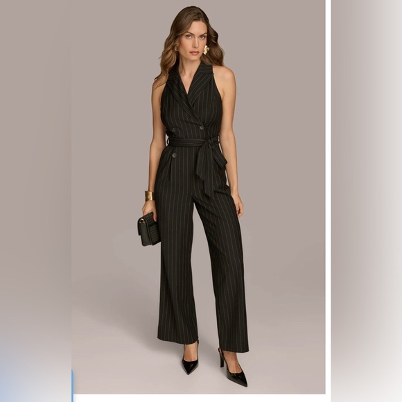 Donna Karan Black Halter Jumpsuit with Palazzo Legs - Picture 7 of 7